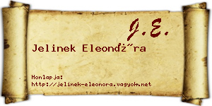 Jelinek Eleonóra névjegykártya